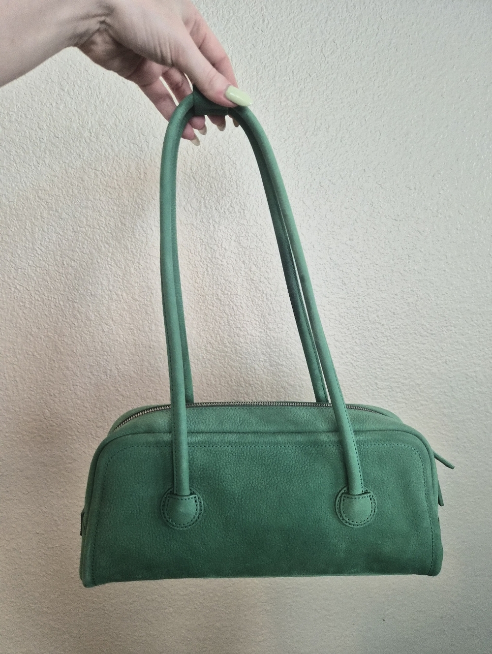 Marge Sherwood Soft Baguette Bag - Winter Green Nubuck - Picture 4 of 15